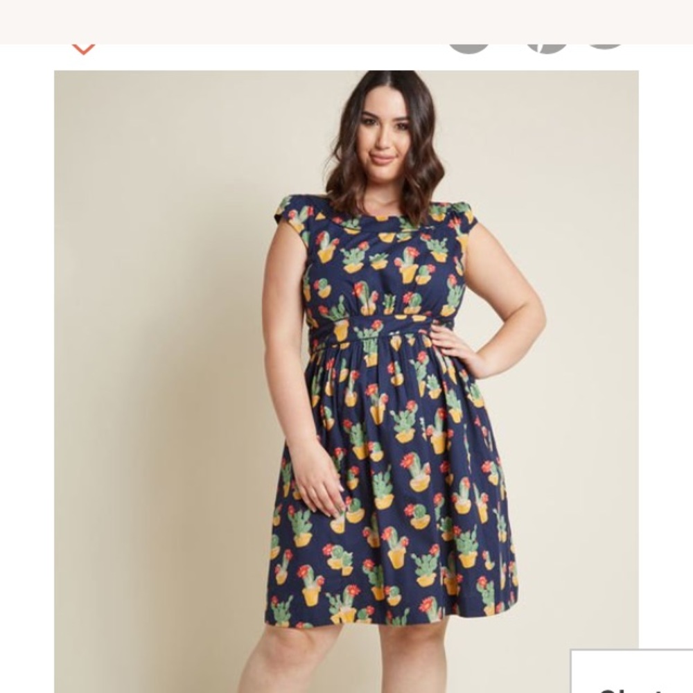 ModCloth Emily and Fin cactus dress size XL